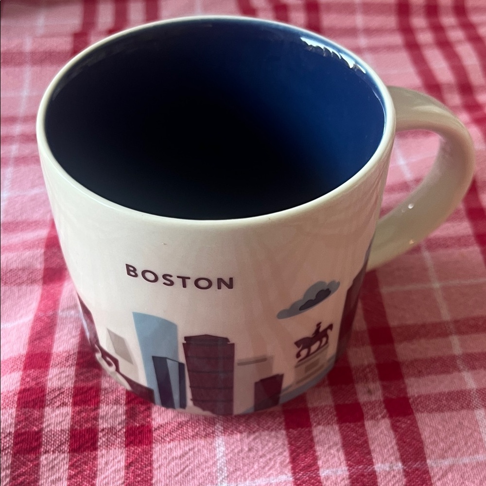 Starbucks Yiu are Here Boston Skyline Mug - Blue and White